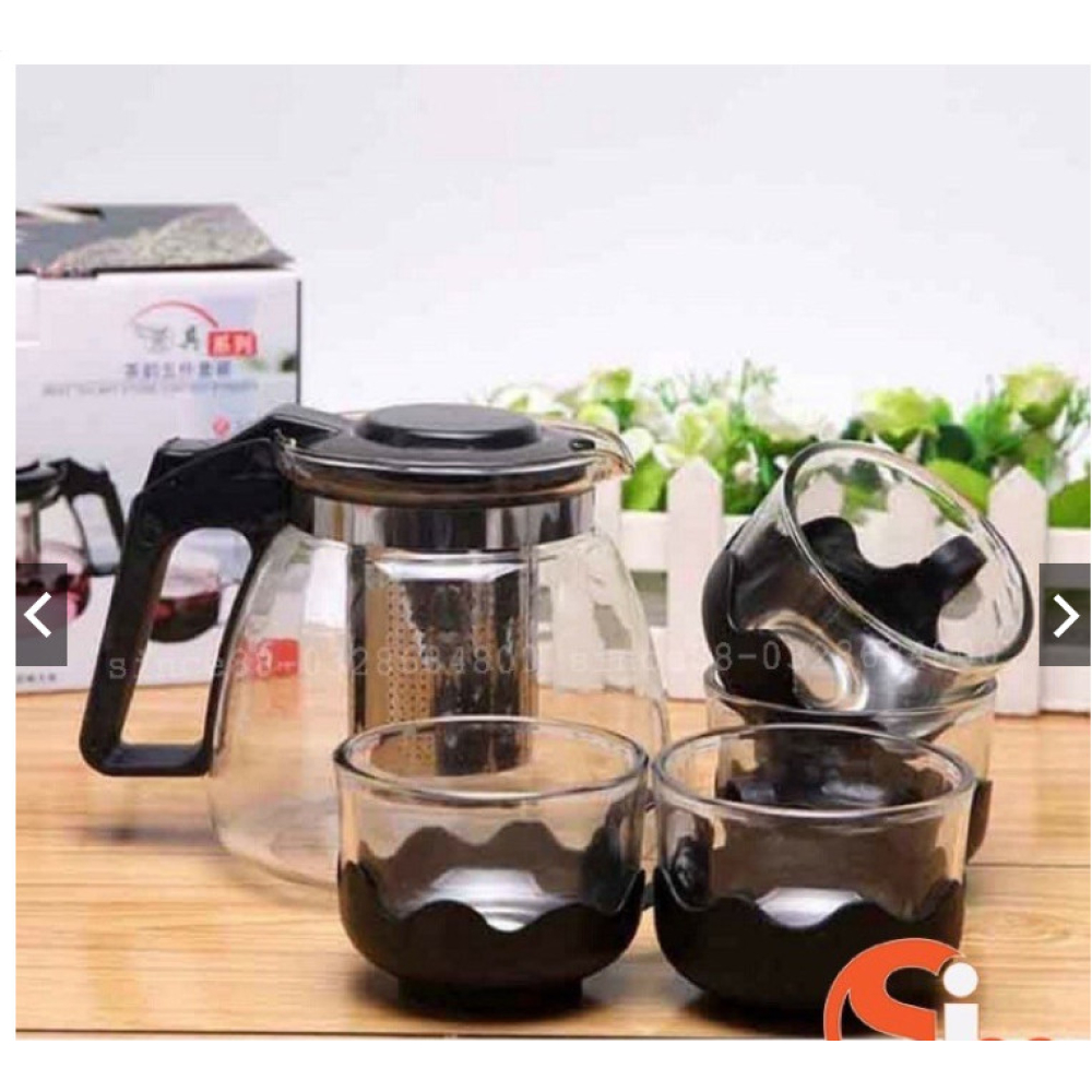 Bộ ấm pha trà thủy tinh có lưới lọc cao cấp Bộ ấm pha trà thủy tinh có lưới lọc cao cấp
