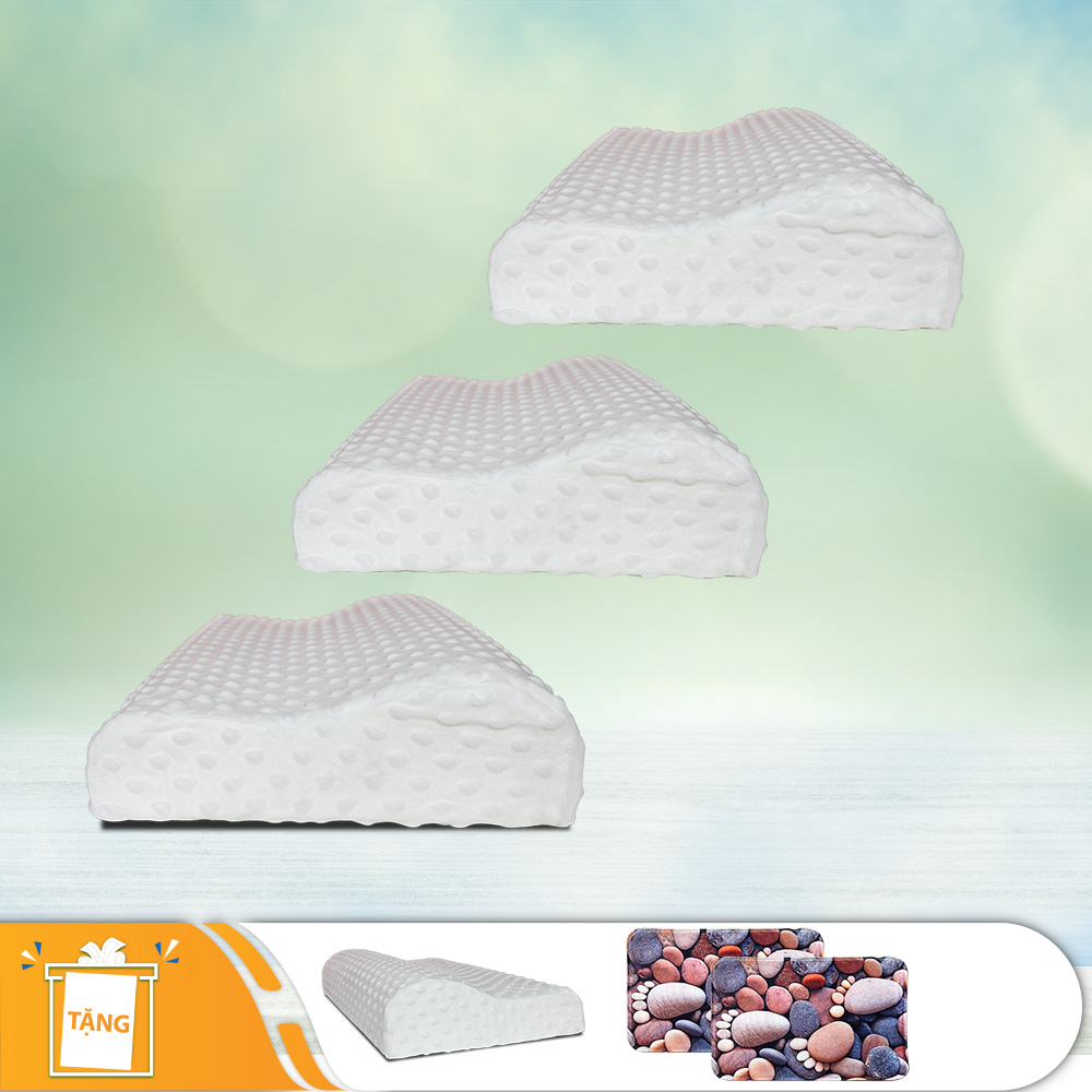 3 gối cao su non cao cấp kèm áo gối Hahoo - Tặng 1 gối cao su cao cấp cùng loại + 2 thảm cao cấp 3 gối cao su non cao cấp kèm áo gối Hahoo - Tặng 1 gối cao su cao cấp cùng loại + 2 thảm cao cấp