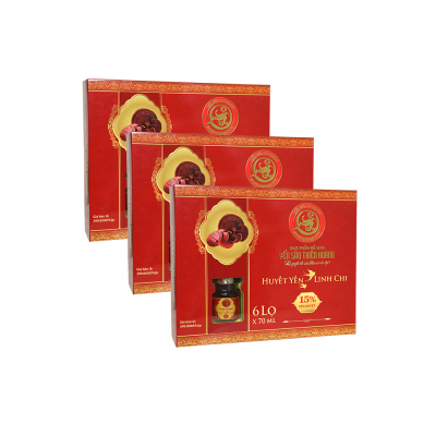 5 hộp yến sào Thiên Hoàng 15% huyết yến linh chi (6 lọ/hộp) - Tặng 6 gói cháo yến Thiên Hoàng + 6 lon yến vị ngẫu nhiên 5 hộp yến sào Thiên Hoàng 15% huyết yến linh chi (6 lọ/hộp) - Tặng 6 gói cháo yến Thiên Hoàng + 6 lon yến vị ngẫu nhiên