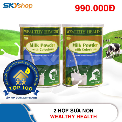 2 Hộp bột sữa non Úc Wealthy Health (Hộp 400gr) - Hàng chính hãng
