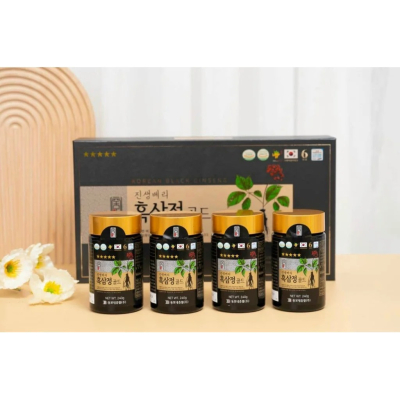 1 hộp 4 lọ Cao Hắc Sâm Korean Black Ginseng Hàn Quốc (240g/lọ) 1 hộp 4 lọ Cao Hắc Sâm Korean Black Ginseng Hàn Quốc (240g/lọ)