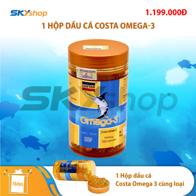 1 hộp viên uống dầu cá 1000mg Costa Omega-3 (365 viên/hộp) - Tặng 1 hộp dầu cá Costa Omega-3 cùng loại