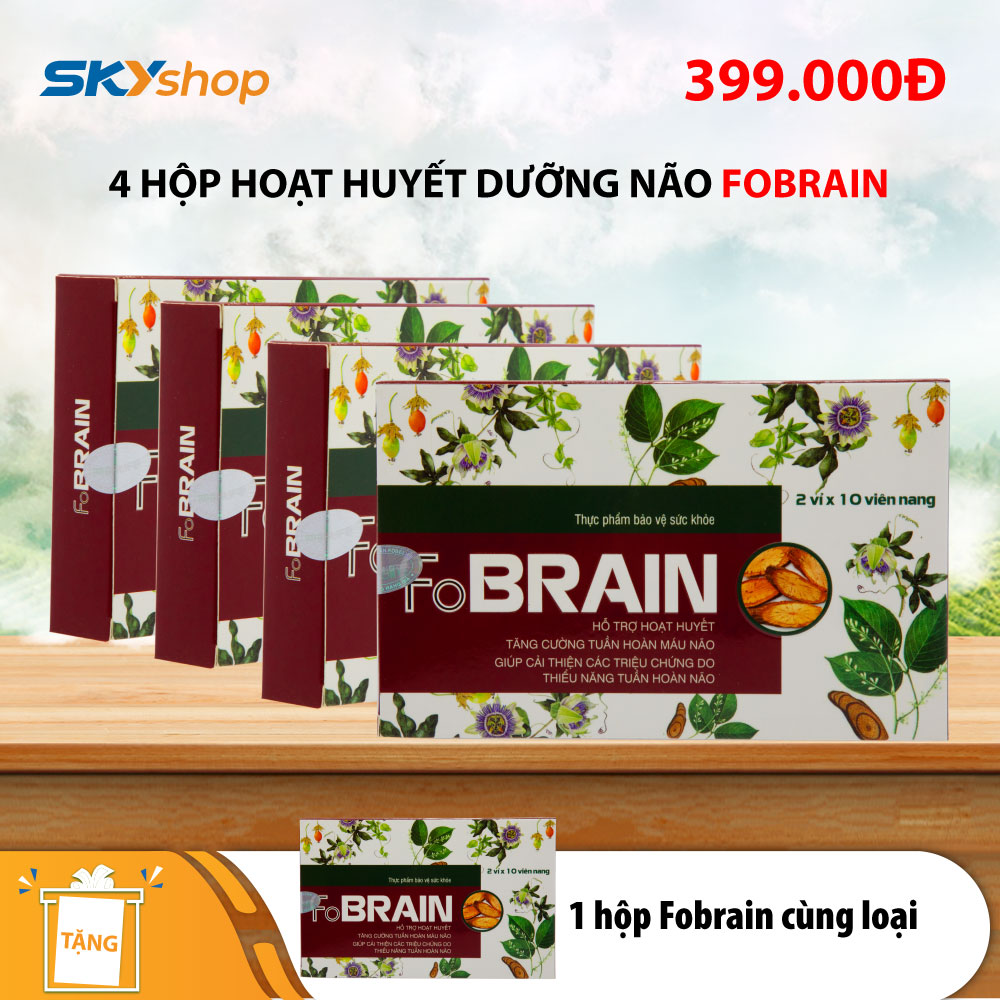 4 Hộp hoạt huyết dưỡng não FoBrain 20 viên/hộp Fobelife - Tặng 1 hộp hoạt huyết dưỡng nào FoBrain 4 Hộp hoạt huyết dưỡng não FoBrain 20 viên/hộp Fobelife - Tặng 1 hộp hoạt huyết dưỡng nào FoBrain