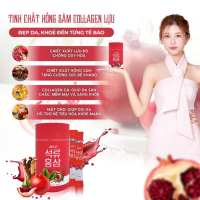 1 Hộp Nước Chiết Xuất Hồng Sâm Collagen Lựu Dr.I Pomegranate Red Ginseng Hàn Quốc (30 Gói x 15ml) 1 Hộp Nước Chiết Xuất Hồng Sâm Collagen Lựu Dr.I Pomegranate Red Ginseng Hàn Quốc (30 Gói x 15ml)