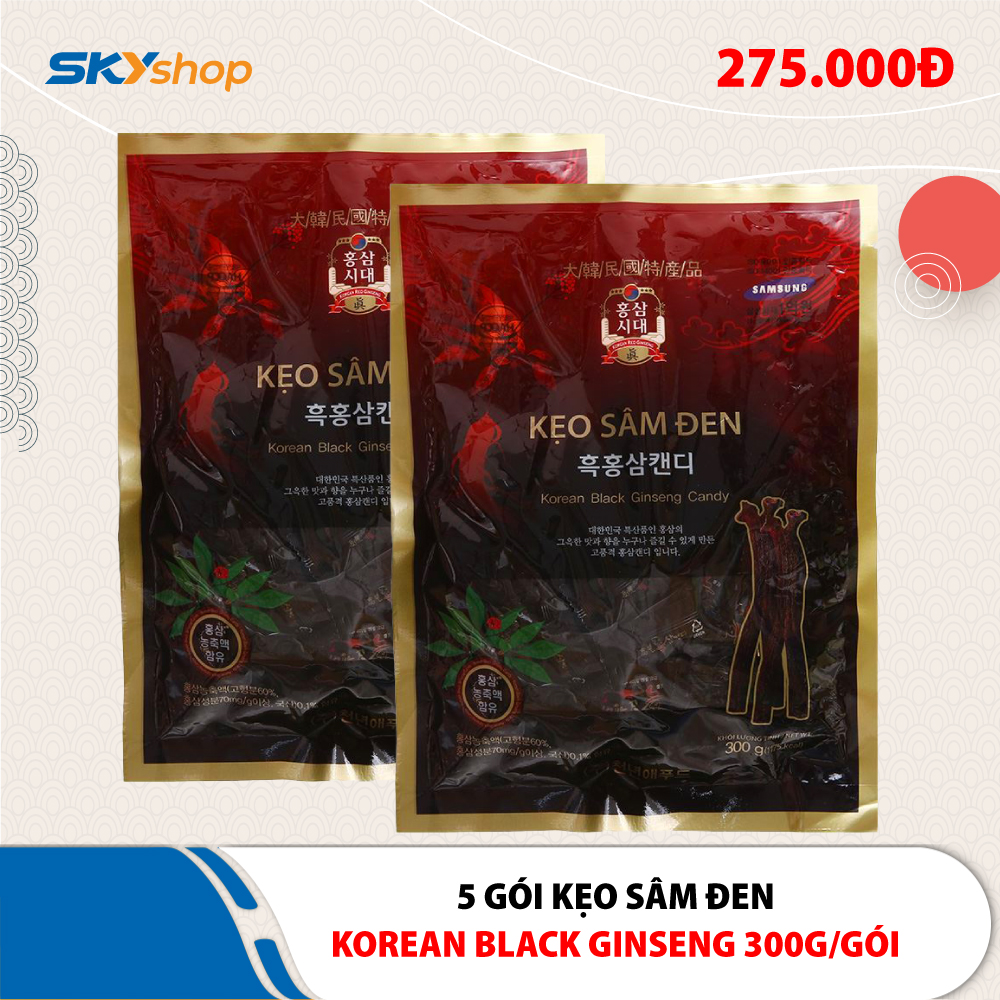 5 gói kẹo hắc sâm - 300g/gói 5 gói kẹo hắc sâm - 300g/gói