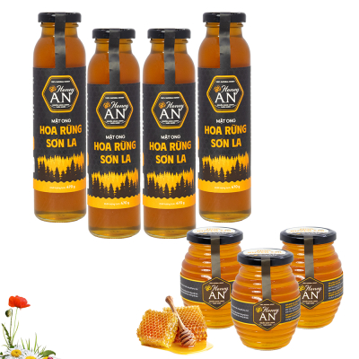 4 chai mật ong hoa rừng Sơn La Honey An 470g - Tặng 3 chai mật ong hoa xuyến chi 500g 4 chai mật ong hoa rừng Sơn La Honey An 470g - Tặng 3 chai mật ong hoa xuyến chi 500g