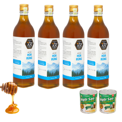 4 Chai Mật Ong Hoa Rừng Honey An 730g/Chai - Tặng 2 lon sữa đặc Ngôi sao Phương Nam 380g 4 Chai Mật Ong Hoa Rừng Honey An 730g/Chai - Tặng 2 lon sữa đặc Ngôi sao Phương Nam 380g