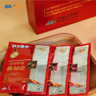 1 Hộp nước hồng sâm không đường Daesan 70ml x 30 Gói 1 Hộp nước hồng sâm không đường Daesan 70ml x 30 Gói