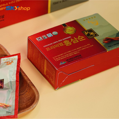 1 Hộp nước hồng sâm không đường Daesan 70ml x 30 Gói 1 Hộp nước hồng sâm không đường Daesan 70ml x 30 Gói