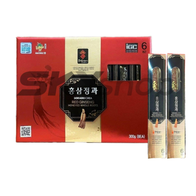 Hồng sâm củ tẩm mật ong Sobaek Hàn Quốc 300g (8 củ/hộp) - Red Ginseng Honeyed Whole Roots Hồng sâm củ tẩm mật ong Sobaek Hàn Quốc 300g (8 củ/hộp) - Red Ginseng Honeyed Whole Roots