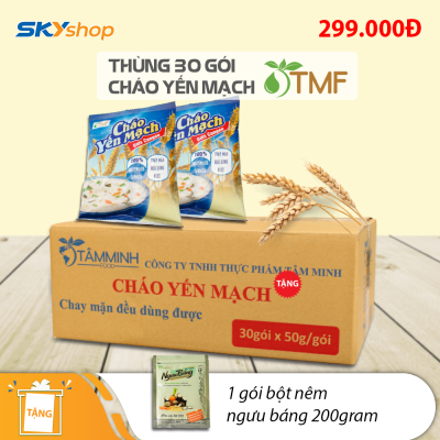 Tâm Minh - 01 thùng Cháo Yến Mạch (30 gói)  - Tặng kèm 01 gói Bột nêm Ngưu báng 200g