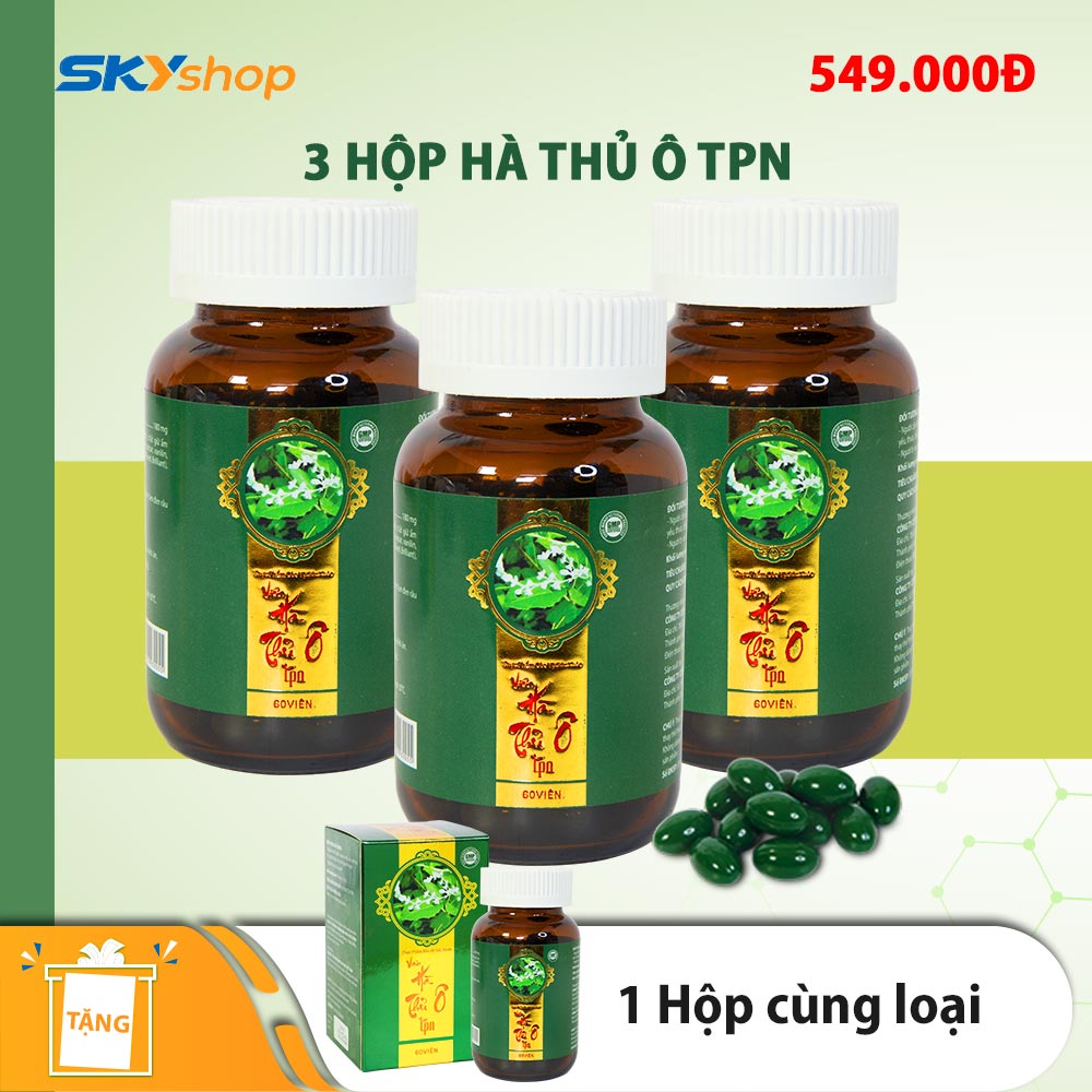 3 Hộp Viên Hà Thủ Ô TPN (60 viên/hộp) - Tặng 1 Hộp Viên Hà Thủ Ô TPN cùng loại - Hỗ trợ đen tóc tăng cường khí huyết 3 Hộp Viên Hà Thủ Ô TPN (60 viên/hộp) - Tặng 1 Hộp Viên Hà Thủ Ô TPN cùng loại - Hỗ trợ đen tóc tăng cường khí huyết