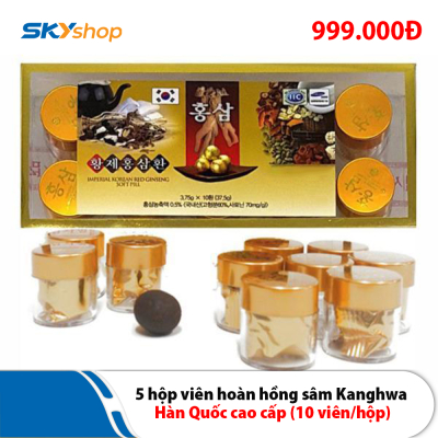5 hộp viên hoàn hồng sâm Kanghwa Hàn Quốc cao cấp (10 viên/hộp)