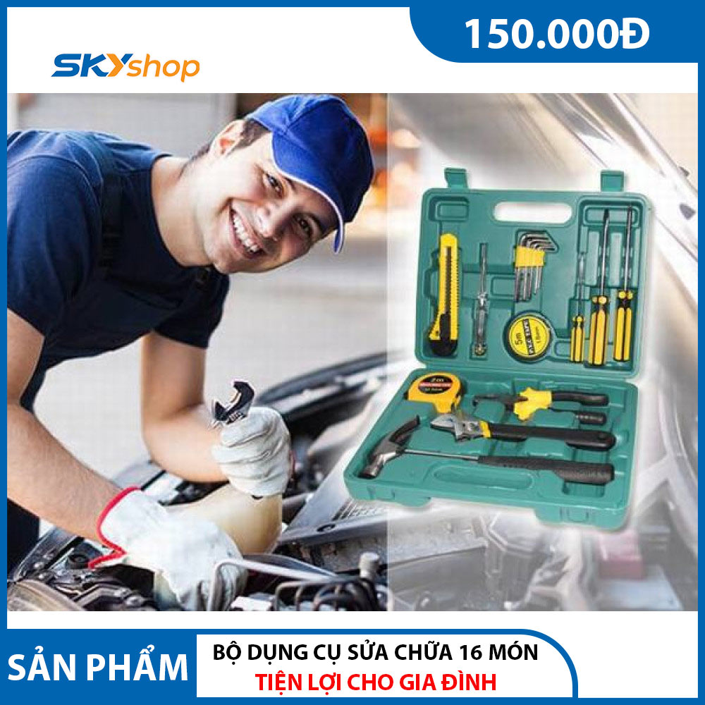 Bộ dụng cụ sửa chữa đa năng 16 món tiện lợi cho gia đình Bộ dụng cụ sửa chữa đa năng 16 món tiện lợi cho gia đình