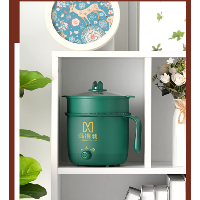 Nồi lẩu ca nấu mì mini chống dính dung tích 1.8L kèm khay hấp Nồi lẩu ca nấu mì mini chống dính dung tích 1.8L kèm khay hấp