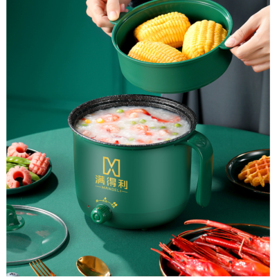 Nồi lẩu ca nấu mì mini chống dính dung tích 1.8L kèm khay hấp Nồi lẩu ca nấu mì mini chống dính dung tích 1.8L kèm khay hấp
