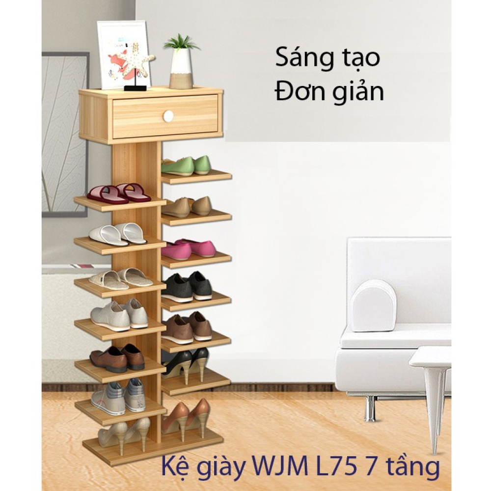 Kệ gỗ để giày 7 tầng WJM L75 - Thiết kế sang trọng