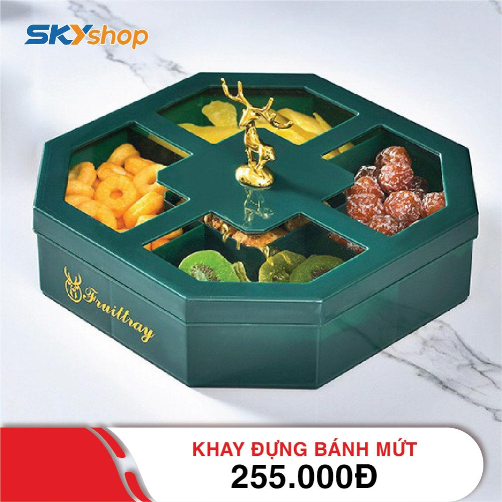 Khay đựng mứt tết 1 tầng hình hươu
