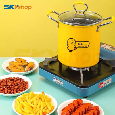Nồi chiên ngập dầu chống dính mini vịt vàng kèm rổ  - Hàng chính hãng Nồi chiên ngập dầu chống dính mini vịt vàng kèm rổ  - Hàng chính hãng