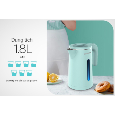 Ấm siêu tốc Inox 2 lớp 1.8L SUNHOUSE SHD1351 - Hàng chính hãng Ấm siêu tốc Inox 2 lớp 1.8L SUNHOUSE SHD1351 - Hàng chính hãng