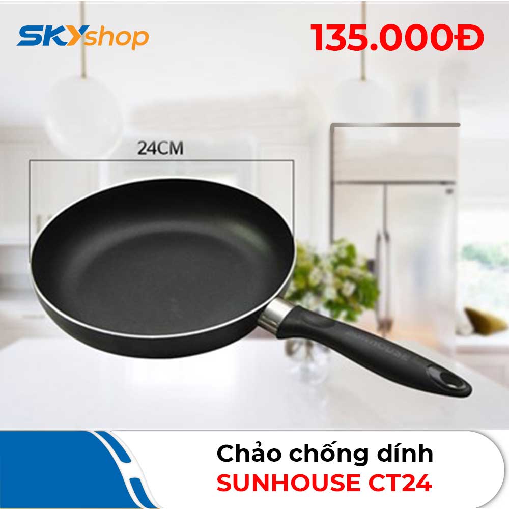 Chảo trơn chống dính 24cm SUNHOUSE CT24 - Hàng chính hãng Chảo trơn chống dính 24cm SUNHOUSE CT24 - Hàng chính hãng