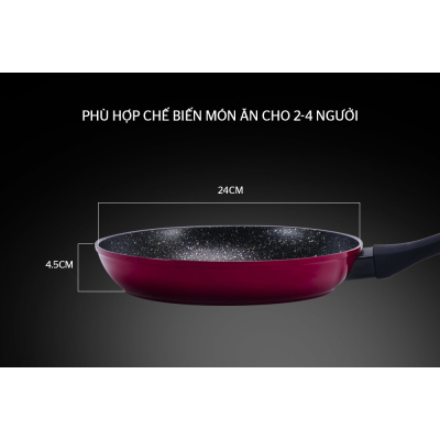 Chảo đá hoa cương đáy từ SUNHOUSE SFP24B màu đỏ - Hàng chính hãng Chảo đá hoa cương đáy từ SUNHOUSE SFP24B màu đỏ - Hàng chính hãng