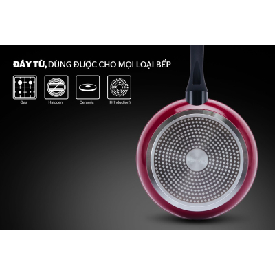 Chảo đá hoa cương đáy từ SUNHOUSE SFP24B màu đỏ - Hàng chính hãng Chảo đá hoa cương đáy từ SUNHOUSE SFP24B màu đỏ - Hàng chính hãng