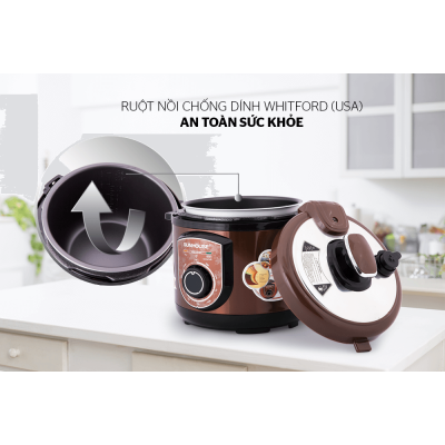 Nồi áp suất điện đa năng SUNHOUSE SHD1550 - Tặng 17 hộp đựng thực phẩm + 5 gói cháo yến Thiên Hoàng