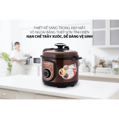 Nồi áp suất điện đa năng SUNHOUSE SHD1550 - Tặng 17 hộp đựng thực phẩm + 5 gói cháo yến Thiên Hoàng