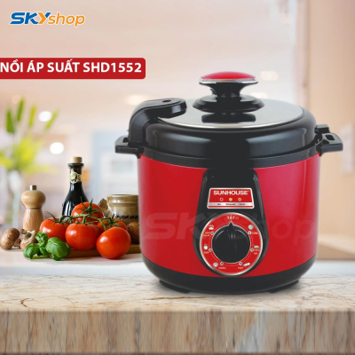 Nồi áp suất điện đa năng SUNHOUSE SHD1552 - Đỏ Nồi áp suất điện đa năng SUNHOUSE SHD1552 - Đỏ