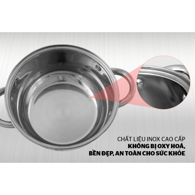 Nồi Inox 3 Đáy 24cm SUNHOUSE SH22124 - Hàng chính hãng Nồi Inox 3 Đáy 24cm SUNHOUSE SH22124 - Hàng chính hãng