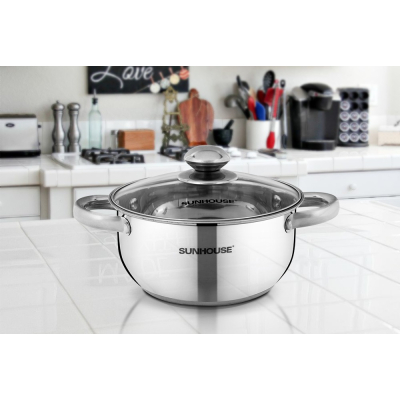 Nồi Inox 3 Đáy 24cm SUNHOUSE SH22124 - Hàng chính hãng Nồi Inox 3 Đáy 24cm SUNHOUSE SH22124 - Hàng chính hãng
