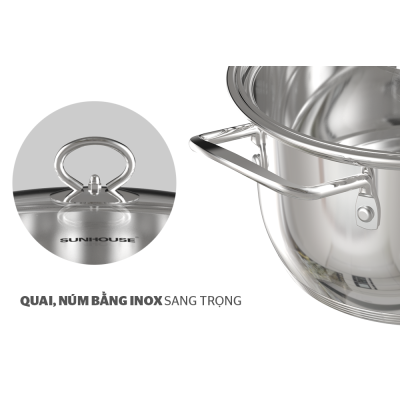 Nồi Inox 5 Đáy 24cm SUNHOUSE SHG788-24 - Hàng chính hãng Nồi Inox 5 Đáy 24cm SUNHOUSE SHG788-24 - Hàng chính hãng