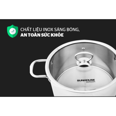 Bộ 3 Nồi Inox 5 Đáy SUNHOUSE MAMA SH784 Bộ 3 Nồi Inox 5 Đáy SUNHOUSE MAMA SH784