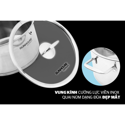 Bộ 3 Nồi Inox 5 Đáy SUNHOUSE MAMA SH784 Bộ 3 Nồi Inox 5 Đáy SUNHOUSE MAMA SH784