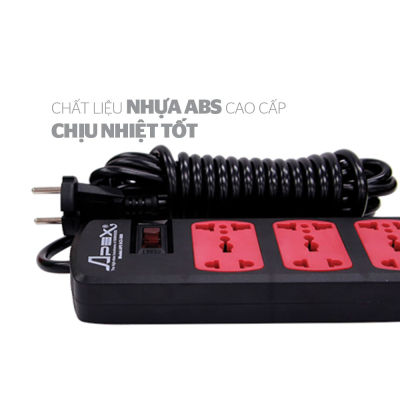 Ổ cắm điện APEX APE-OC5-3RD - Dây điện dài đến 4.5m Ổ cắm điện APEX APE-OC5-3RD - Dây điện dài đến 4.5m