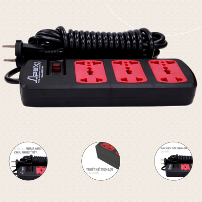Ổ cắm điện APEX APE-OC5-3RD - Dây điện dài đến 4.5m Ổ cắm điện APEX APE-OC5-3RD - Dây điện dài đến 4.5m