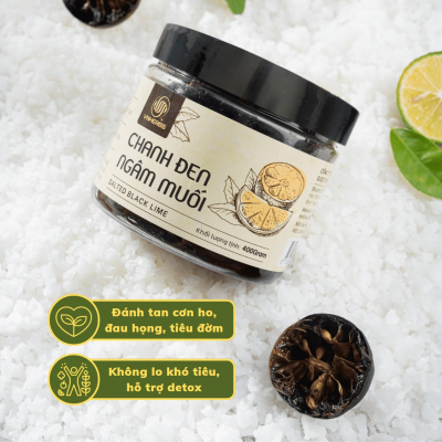 Chanh đen ngâm muối VNHERBS 400g/hộp Chanh đen ngâm muối VNHERBS 400g/hộp
