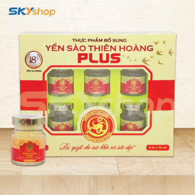 10 Hộp yến sào Thiên Hoàng 20% Hương tự nhiên (6 lọ/hộp) - Tặng 2 hộp yến sào Thiên Hoàng Plus 18% + 6 gói cháo yến 10 Hộp yến sào Thiên Hoàng 20% Hương tự nhiên (6 lọ/hộp) - Tặng 2 hộp yến sào Thiên Hoàng Plus 18% + 6 gói cháo yến