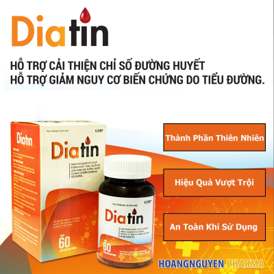 Bộ 3 hộp thực phẩm bảo vệ sức khỏe DIATIN (60 viên/hộp) - Viên uống hỗ trợ điều trị tiểu đường - Tặng 1 hộp Diatin cùng loại Bộ 3 hộp thực phẩm bảo vệ sức khỏe DIATIN (60 viên/hộp) - Viên uống hỗ trợ điều trị tiểu đường - Tặng 1 hộp Diatin cùng loại