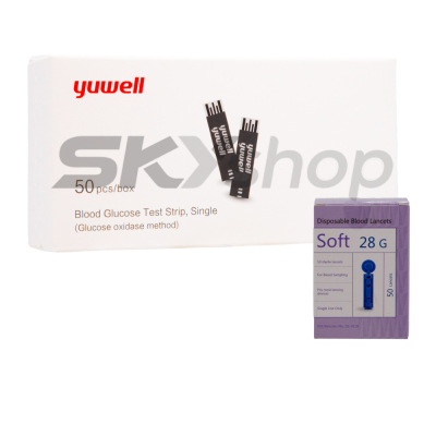 Que thử đường huyết Yuwell Y330 Hộp 50 que và 50 kim Que thử đường huyết Yuwell Y330 Hộp 50 que và 50 kim