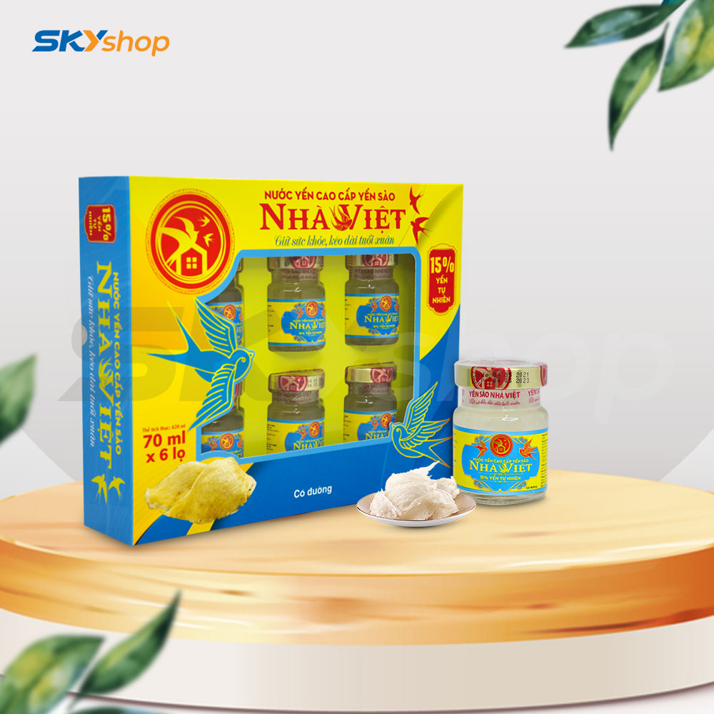 1 Hộp yến sào Nhà Việt 15% có đường hương tự nhiên (6 lọ/hộp) 1 Hộp yến sào Nhà Việt 15% có đường hương tự nhiên (6 lọ/hộp)