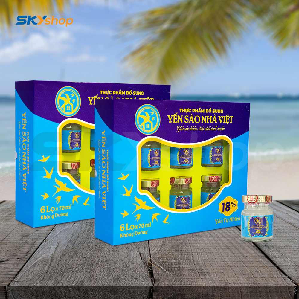 2 Hộp yến sào Nhà Việt 18% không đường hương tự nhiên (6 lọ/hộp) 2 Hộp yến sào Nhà Việt 18% không đường hương tự nhiên (6 lọ/hộp)