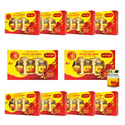 10 hộp yến sào Thiên Hoàng 12% (3 lọ/hộp) 10 hộp yến sào Thiên Hoàng 12% (3 lọ/hộp)