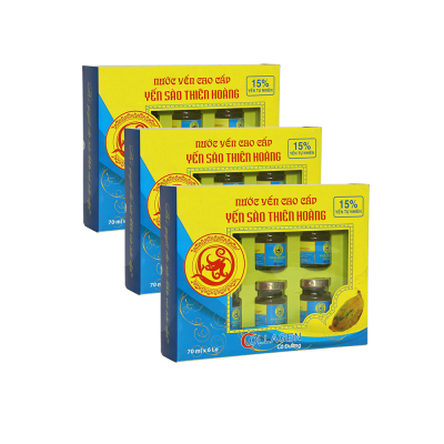7 hộp yến sào Thiên Hoàng 15% Collagen (6 lọ/hộp) - Tặng 3 gói cháo yến Thiên Hoàng hoặc 3 lon yến Thiên Hoàng vị ngẫu nhiên 7 hộp yến sào Thiên Hoàng 15% Collagen (6 lọ/hộp) - Tặng 3 gói cháo yến Thiên Hoàng hoặc 3 lon yến Thiên Hoàng vị ngẫu nhiên