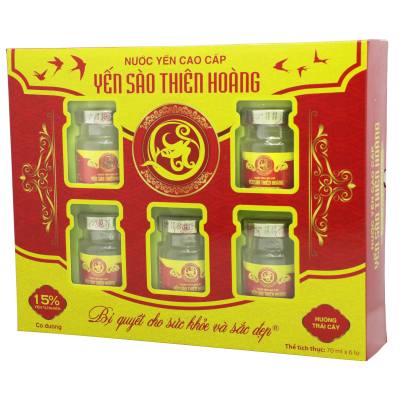 7 hộp yến sào Thiên Hoàng 15% hương trái cây (6 lọ/hộp) - Tặng 3 gói cháo yến Thiên Hoàng hoặc 3 lon yến sào Thiên Hoàng vị ngẫu nhiên 7 hộp yến sào Thiên Hoàng 15% hương trái cây (6 lọ/hộp) - Tặng 3 gói cháo yến Thiên Hoàng hoặc 3 lon yến sào Thiên Hoàng vị ngẫu nhiên