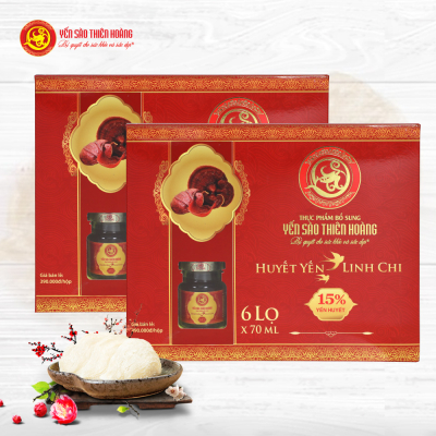 [Date tháng 11/2026] - 7 hộp yến sào Thiên Hoàng 15% huyết yến linh chi (6 lọ/hộp)