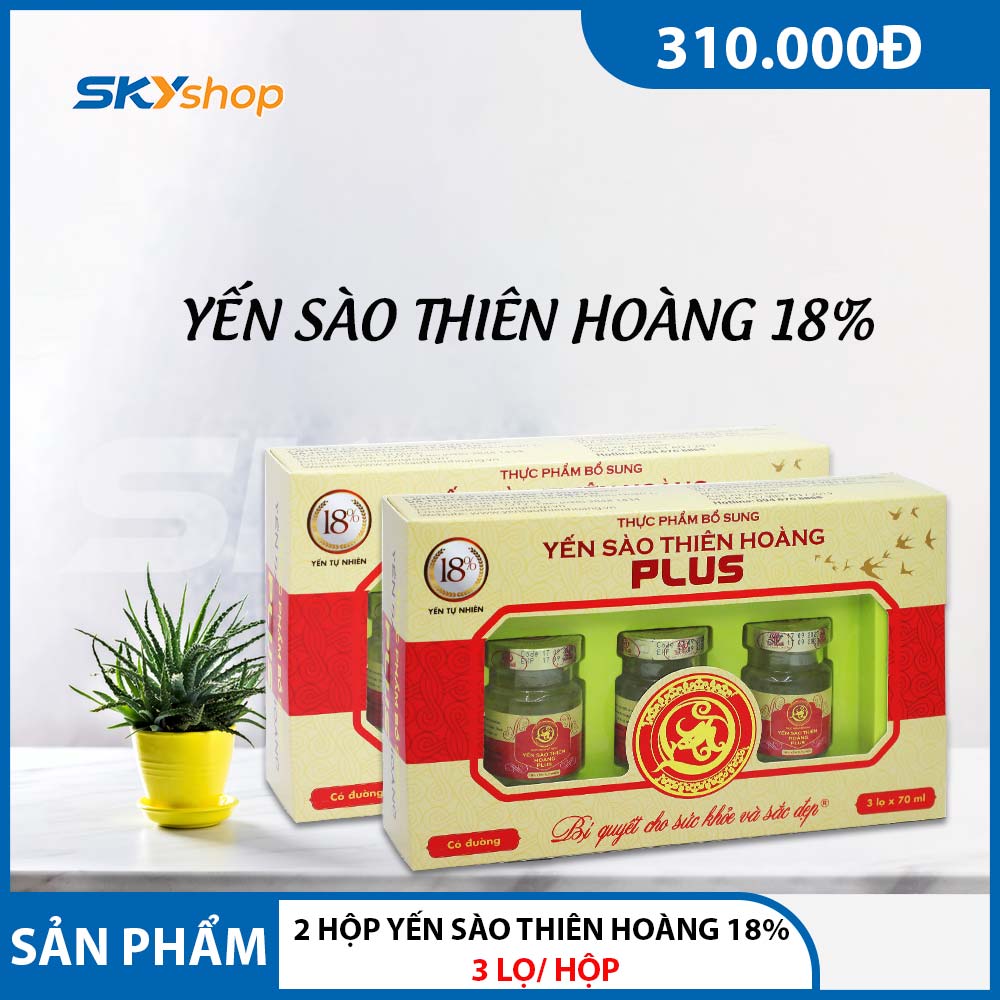2 hộp yến sào Thiên Hoàng 18% (3 lọ/ hộp) 2 hộp yến sào Thiên Hoàng 18% (3 lọ/ hộp)