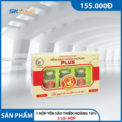 1 hộp yến sào Thiên Hoàng 18% (3 lọ/ hộp) 1 hộp yến sào Thiên Hoàng 18% (3 lọ/ hộp)
